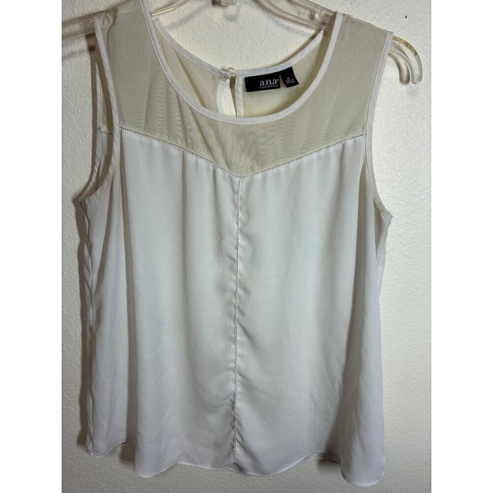 a.n.a. Blouse Business Casual Preppy Top Off White Size Medium